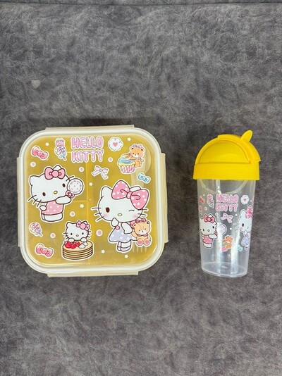 Printed Lunch Box With Bottle
